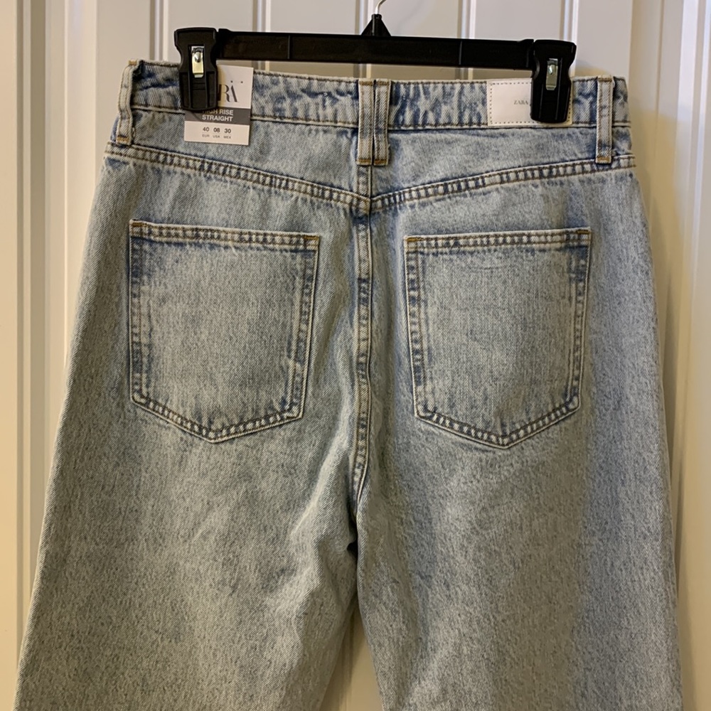 Zara High Rise Straight Leg Jeans - Picture 11 of 16